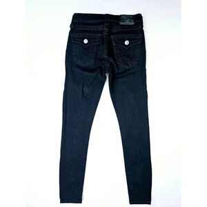 True Religion Size 26X28 Women Black Factory Distressed Sequin Halle Denim Jeans